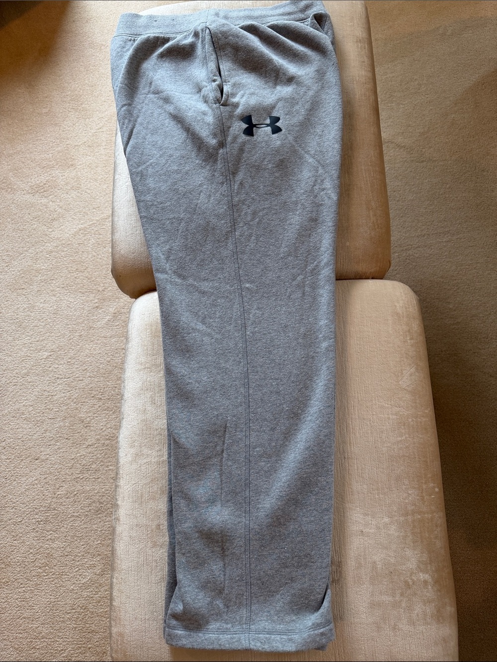 Under Armour Light Gray Jogger Pants with Black Logo